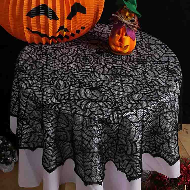 Halloween spider element lace tablecloth