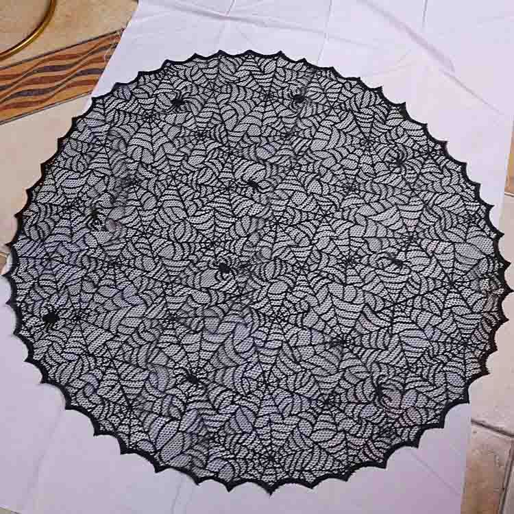 Halloween spider element lace tablecloth