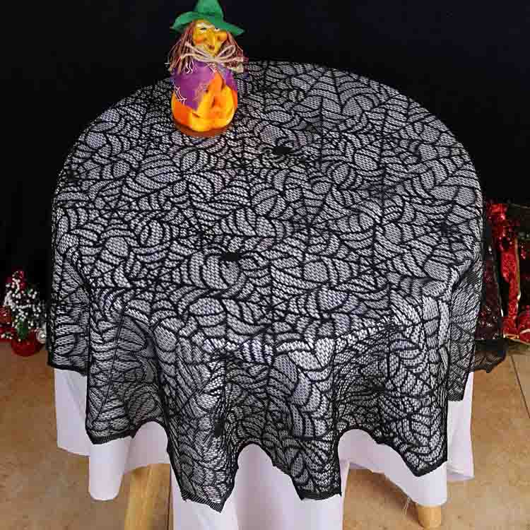 Halloween-spider element lace tablecloth