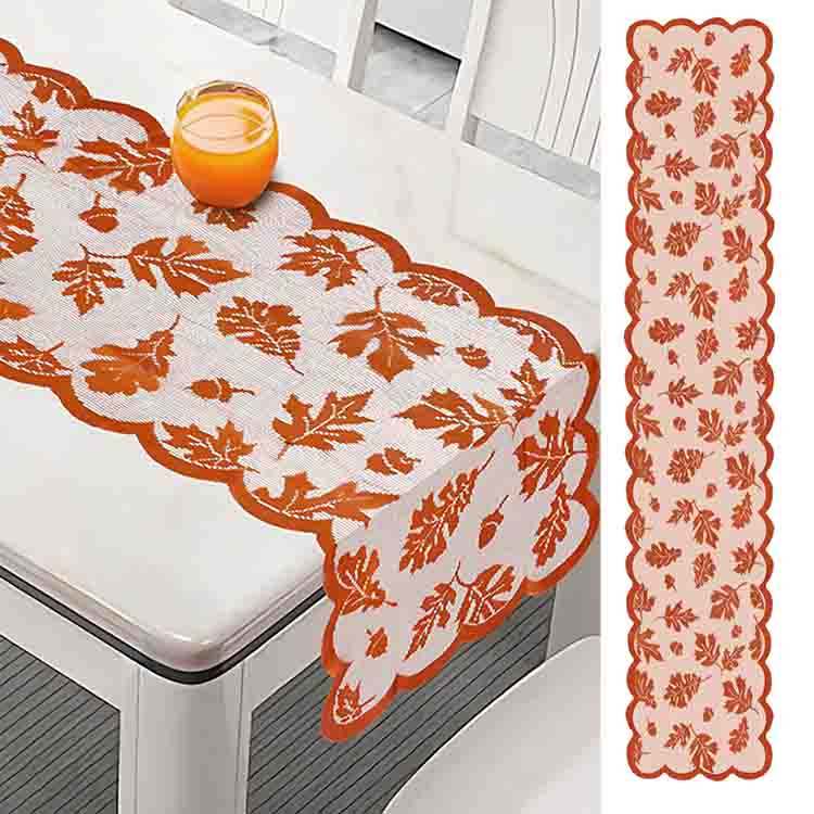 Leaf element lace table runner