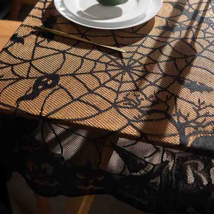 Pumpkin Kitty and Bat tablecloth