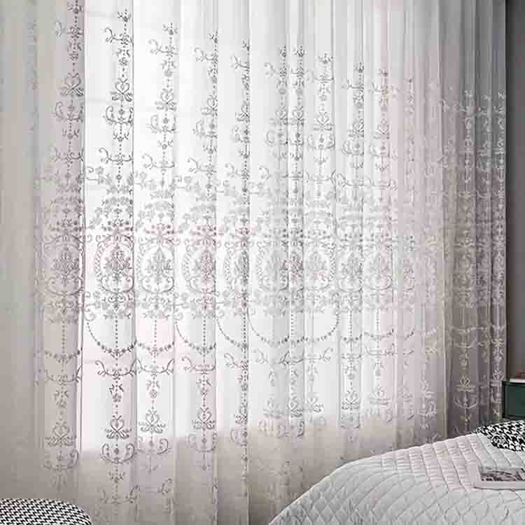 embroidered floral curtains bc-001