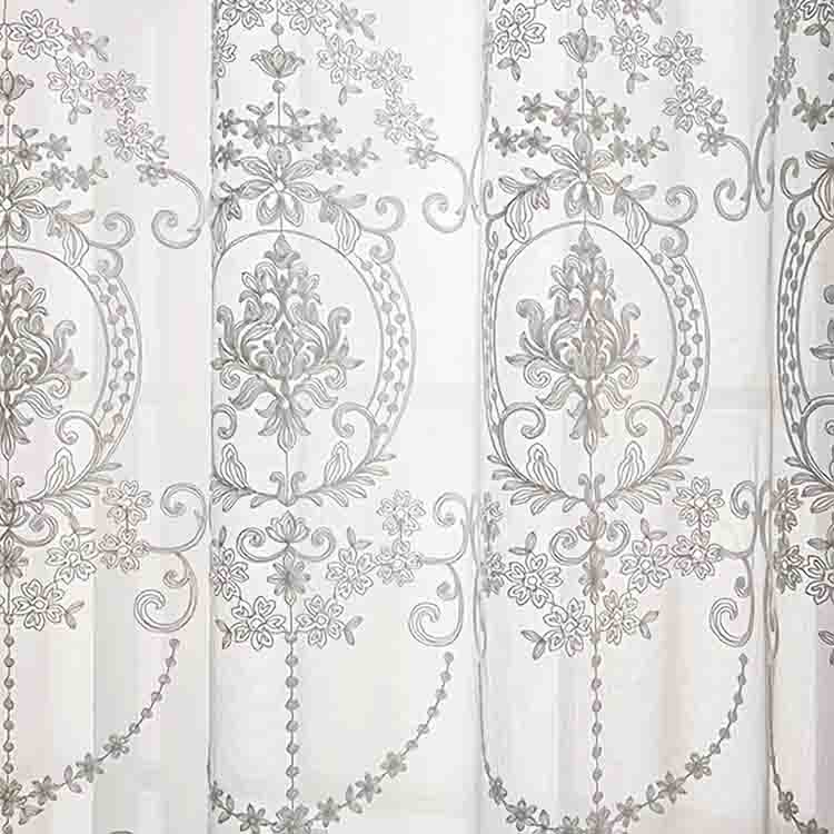 embroidered floral curtains bc-001