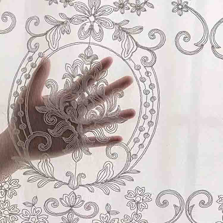 Embroidered curtains with European floral designs (5)